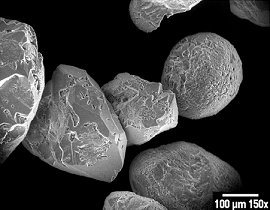 Grains of sand under an electron microscope (wikipedia)